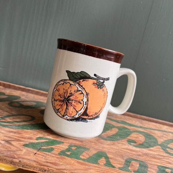 Vintage Orange Graphic Chefmate Korea Stoneware Mug - Picture 2 of 6